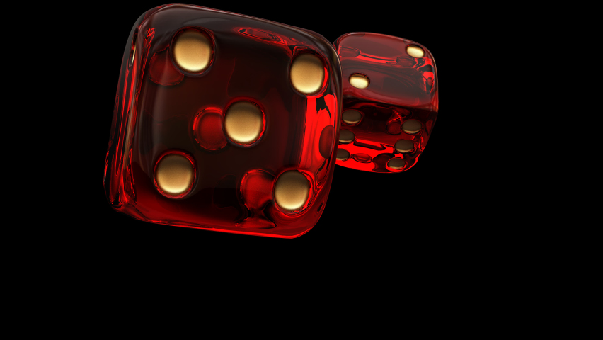 Animation casino red coub, craps. transparent background.
 3d render 3d rendering