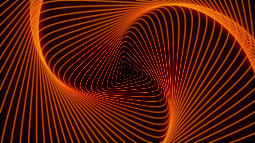 Abstract background with triangles transforming on black background. Minimal motion design with optical illusion with triangles, seamless loop. Orange triangles. Royalty-Free Stock Footage #1079123033