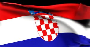 Flag of Croatia Waving 3D Animation Close up, 4K UHD 60 FPS 