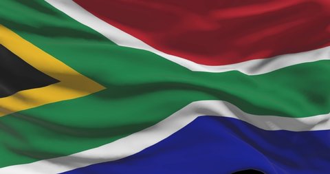 South Africa national flag footage. South African waving country flag on wind
