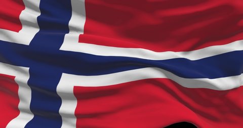 Norway national flag footage. Norwegian waving country flag on wind