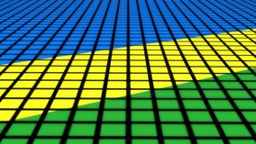 Solomon Islands Flag animated in pixel grid style technology background