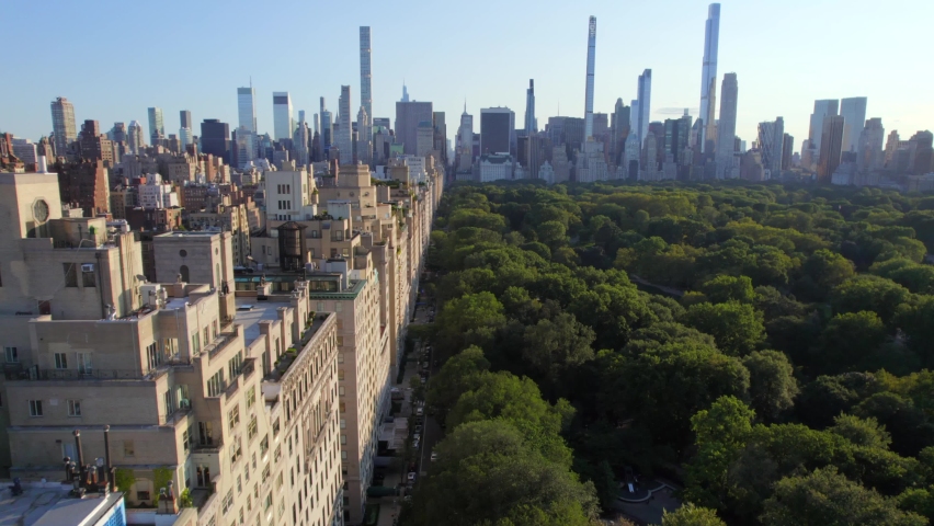 September 2021 - 4K aerial of Manhattan from Central Park, NYC, USA Royalty-Free Stock Footage #1079151506