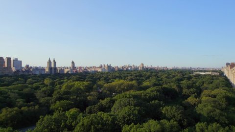 September 2021 - 4K aerial of Manhattan from Central Park, NYC, USA