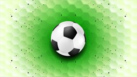 Abstract green sport motion background with black dots and soccer ball. Seamless looping. Video animation Ultra HD 4K 3840x2160