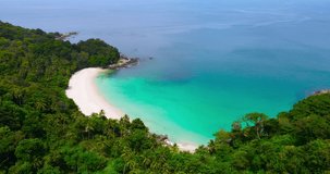 Aerial view of wonderful island beach Ocean sea in Andaman sea. Nature and travel concept.