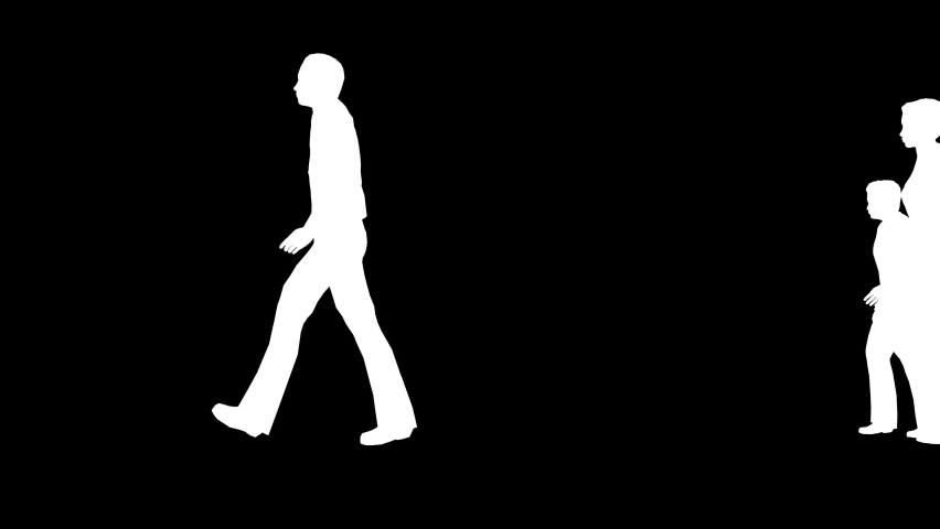 white silhouette walk on a black background, a Person Video by VFX1988