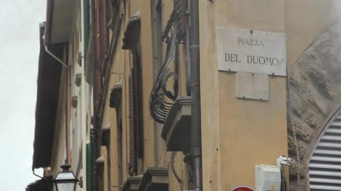 Piazza del Duomo Street Sign in Florence, Italy.