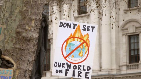 Dont Set Our World on Fire Protest Sign. High quality video