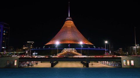 Nur-Sultan city, Kazakhstan - 10.01.20: Khan Shatyr - biggest tent in the world. Astana.