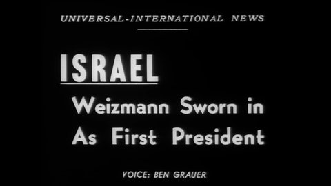 CIRCA 1949 - Chaim Weizmann is sworn in as Israel's first President.