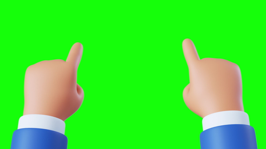 3d animation of a cartoon character hand isolated on green screen. Touchscreen technology user experience actions: click, tap, slide, zoom Royalty-Free Stock Footage #1079204459