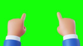 3d animation of a cartoon character hand isolated on green screen. Touchscreen technology user experience actions: click, tap, slide, zoom - Powered by Shutterstock - Get 15% off with code: PIKWIZARD15