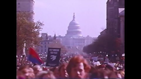 CIRCA 1960s - Dr Timothy Leary and Leonard Bernstein speak to the crowd at antiwar protest in Washington DC in 1969.