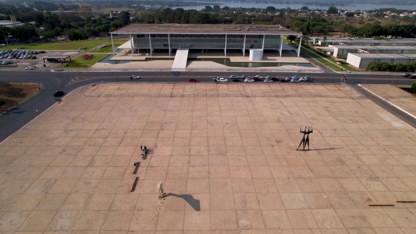 Brasilia, Brazil. Aerial view of brazilian government building at city of Brasilia, Federal District, Brazil. Planalto Palace, Brasilia Brazil. National Congress, Three powers square. President house