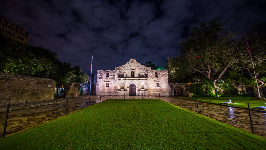Time Lapse of Alamo in San Antonio, Texas, USA