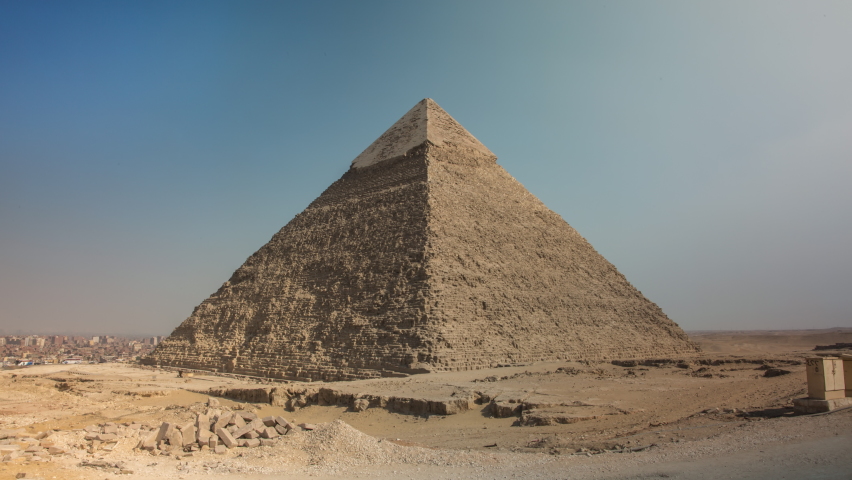 Time Lapse of Pyramids of Giza in Egypt