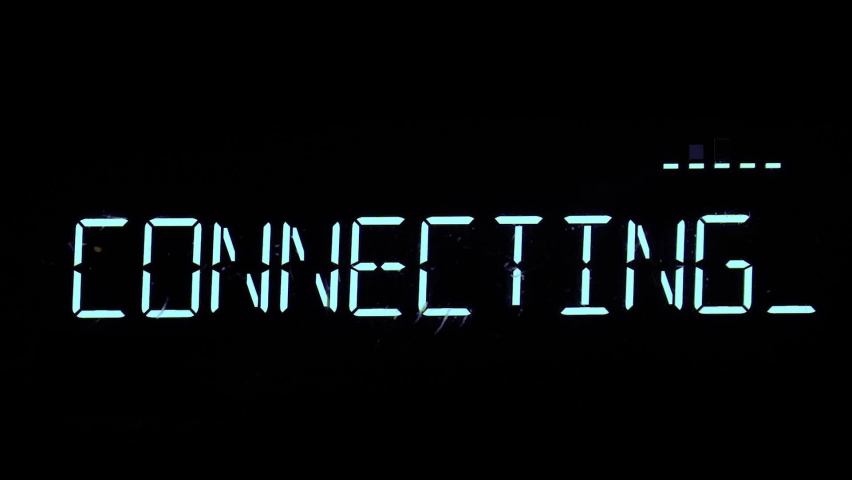 Connecting sign displayed on a remote control device trying to find radio connection, loopable