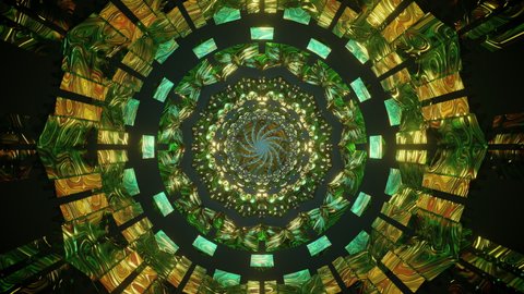 Psychedelic sacred geometry infinite kaleidoscope visual tunnel seamless 4k loop acid trip for meditation spiritual awakening