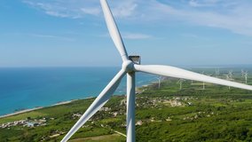 Large rotor wind electric generator. Modern renewable fuel technologies. Wind turbine windmill in the Dominican Republic on the Caribbean Sea. - Powered by Shutterstock - Get 15% off with code: PIKWIZARD15