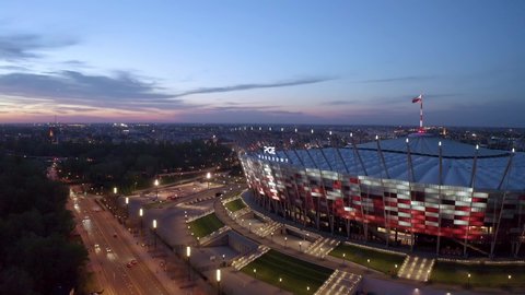 Warsaw, Poland - May 2021: Stadion Narodowy, home stadium of Poland national football team