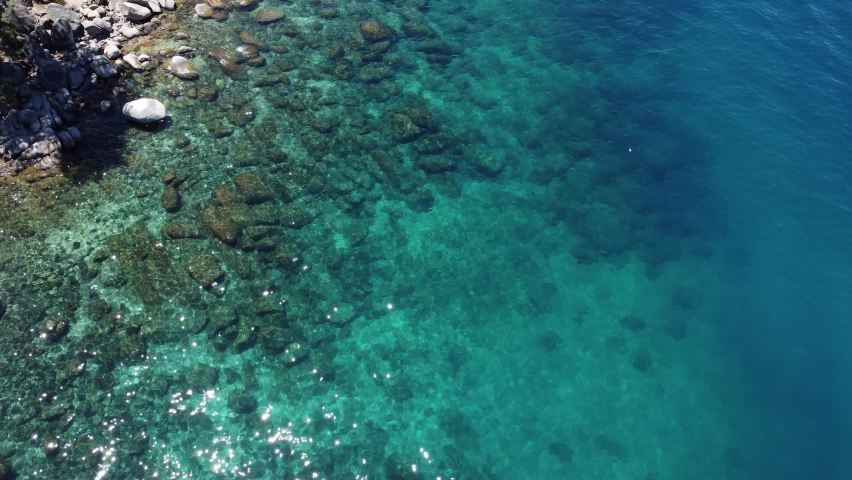 Wonderful lake shore of Lake Tahoe in a sunny day