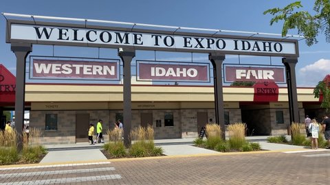 Boise, Idaho - August 20, 2021: Sign and entrance to Expo Idaho, fairgrounds for the Western Idaho State Fair