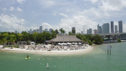 Tropical Restaurant with Miami Skyline