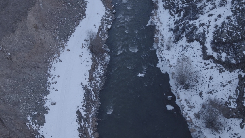 Icy snow is flowing from the hills #2