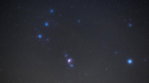 Time lapse of Constellation Orion rising