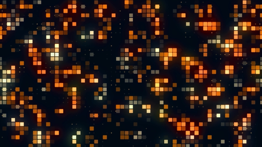 Abstract flickering wall lights moving chaotically, seamless loop. Motion. Flat background of rows of small squares changing colors. | Shutterstock HD Video #1079257769