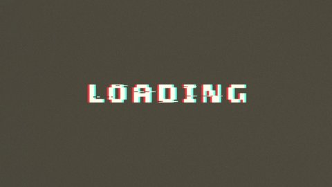 Glitch Loading Screen Retro Text Animation Stock Footage Video (100% ...