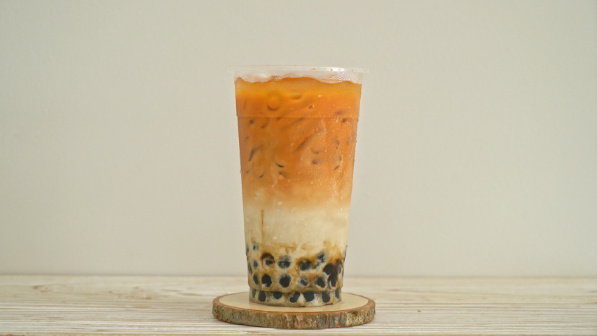 Thai milk tea with bubble brown sugar