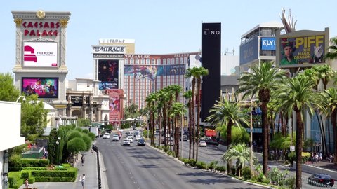 Las Vegas , Nevada , United States - 07 16 2021: Daytime view of the Las Vegas Boulevard  