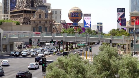 Las Vegas , Nevada , United States - 07 16 2021: Daytime view of the Las Vegas Boulevard -  