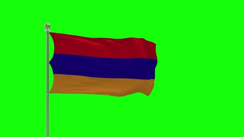 Armenia 3D Illustration Of The Waving flag On a Pole With Chroma