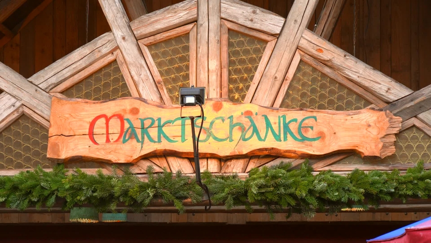 German Market Entrance Sign. High quality video