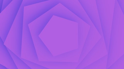 Pentagon over a purple backdrop. Animated purple and dark purple geometric pattern. Abstract modern background with pentagon in bright purple colors, looped animation. Seamless loop.4K, UHD, Ultra HD.