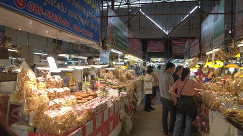 Lampang, Thailand - 28 Mar 2021, Kad Tung Kwain Market Environment of Local Traditional Marketplace in Lampang Province in Coronavirus disease (COVID-19) period. Lampang, Thailand.