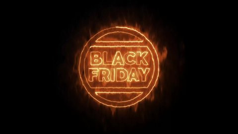 Black Friday on Fire.Black Friday Commercial video.Background for Promo Video.Black Friday 