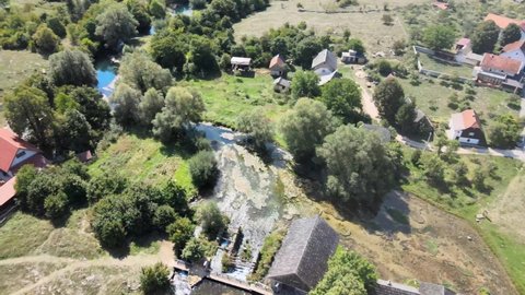 Otocac , Lika , Croatia - 09 17 2021: Little village around river Gacka