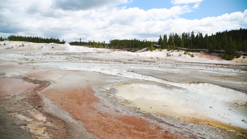 Yellowstone National Park, Wyoming. Norris Geyser Basin in summer season