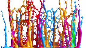 Colored paint splashes with alpha channel isolated on white background. 3d rendering. 4K - Powered by Shutterstock - Get 15% off with code: PIKWIZARD15