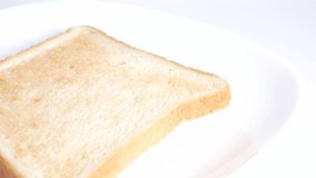 Toast bread, close up video clip