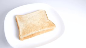 Toast bread, close up video clip