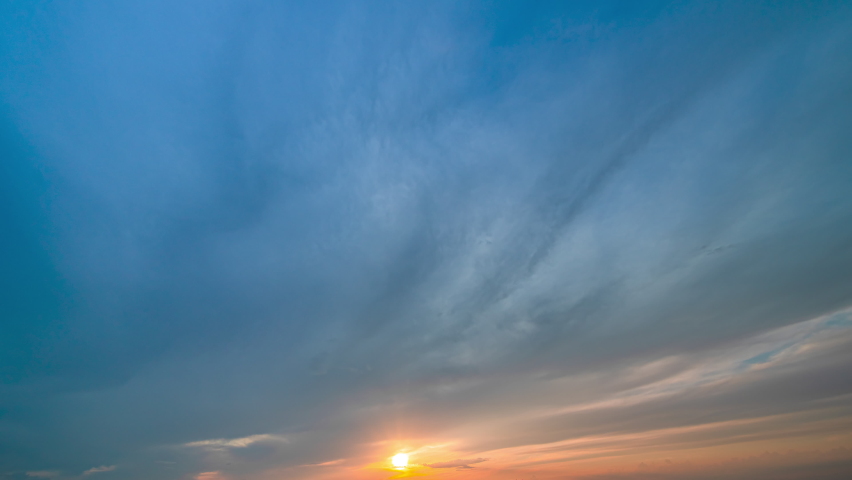 Sunset with stormy clouds flow | Shutterstock HD Video #1079366543