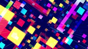 Motion graphic, camera fly in art space, multilayer structure with pattern, glow particles and lines. Ornamental texture rainbow gradient color. Motion design vj loop. Abstract colorful bg. Modern Art - Powered by Shutterstock - Get 15% off with code: PIKWIZARD15