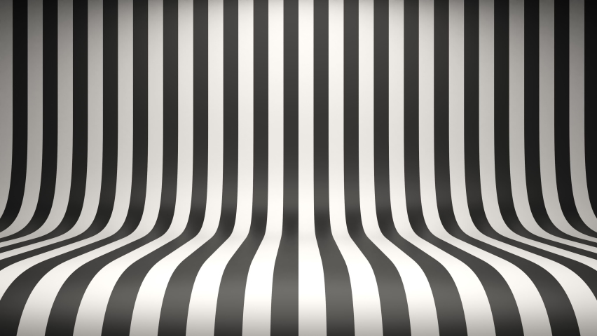 Studio background with black and white stripes. Seamless loop. 3d rendering | Shutterstock HD Video #1079401391