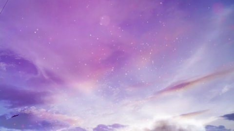 4k Time Lapse Sky and sunny evening clouds, Romantic colorful  with beautiful, purple orange blue pink cloudscape background