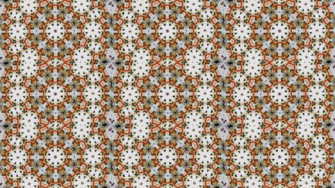 Background animations. Seamless loop. Beautiful bright ornament. Red kaleidoscope sequence patterns Transforming ornamental vintage mosaic art circle in Art Nouvoe style. Seamless loop footage.